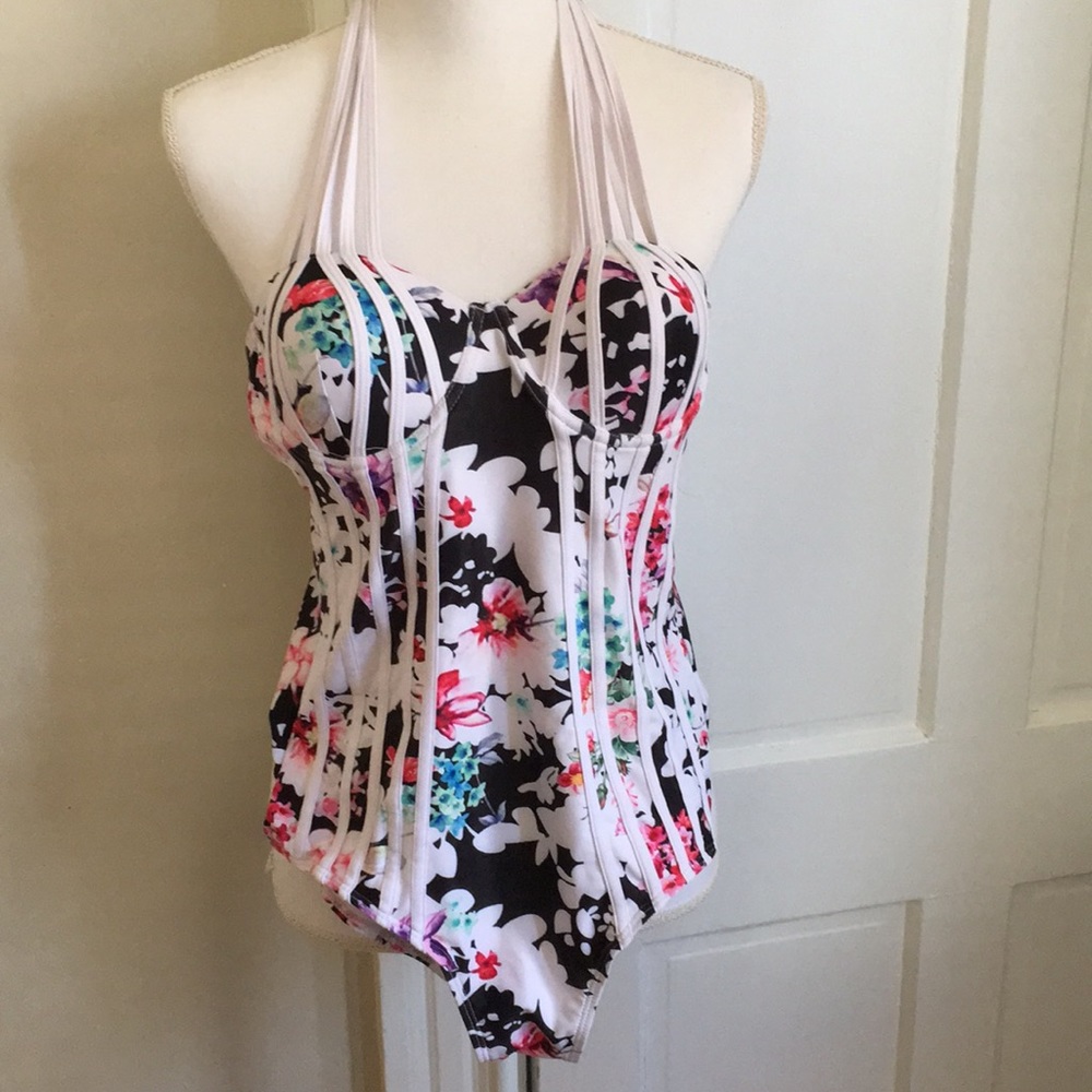 NWOT Floral One Piece Bathing Suit